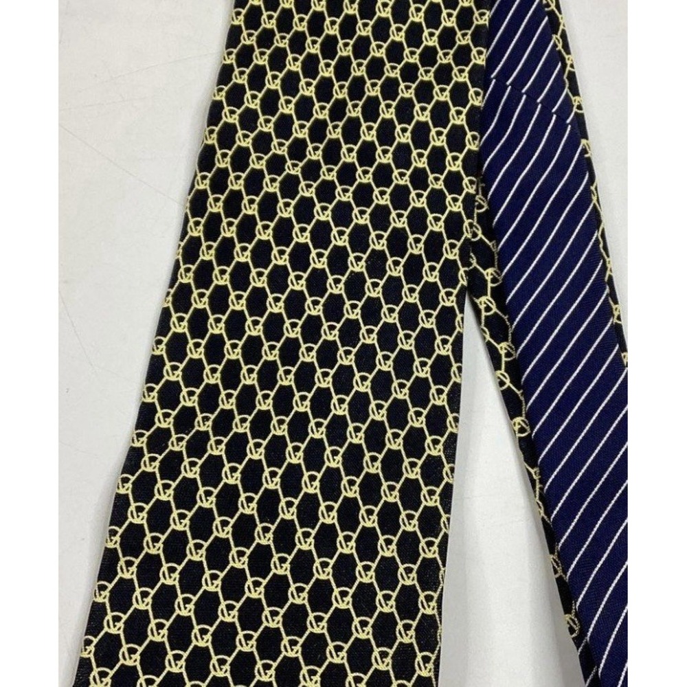 Gianni Versace Navy & Bright Yellow 100% Silk Necktie w/ COA - Made In‎ Italy - Picture 2 of 7